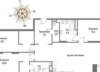 Продаю трехкомнатную квартиру, 150.7 м2, Москва, улица Матросская Тишина, 12, район Сокольники