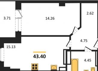 Продам 1-ком. квартиру, 43.4 м2, Ростовская область, улица Ерёменко, 115