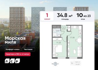 Продажа 1-комнатной квартиры, 34.8 м2, Санкт-Петербург, ЖК Морская миля