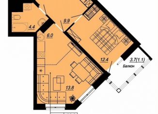 Продажа 1-комнатной квартиры, 47.6 м2, Екатеринбург, ЖК Уральский, улица Блюхера, 89