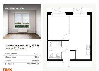 Продажа 1-ком. квартиры, 33.5 м2, Москва