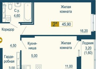 2-ком. квартира на продажу, 45.9 м2, Екатеринбург, Верх-Исетский район