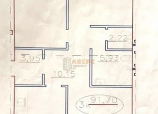 3-комнатная квартира на продажу, 104.2 м2, Омск, улица Яковлева, 15