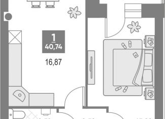 Продам 1-комнатную квартиру, 40.7 м2, Кировская область