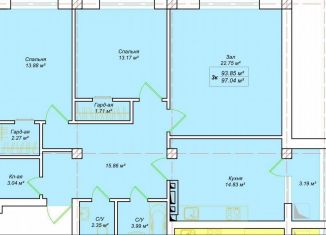 Продаю трехкомнатную квартиру, 97 м2, Кизляр, улица имени С.П. Кажурина, 5