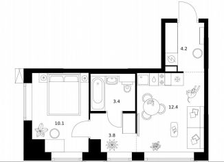 Продажа 1-комнатной квартиры, 33.9 м2, Москва, район Перово