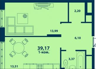 Продам 1-ком. квартиру, 39.2 м2, Республика Башкортостан