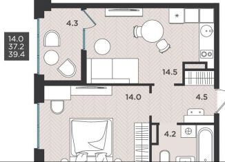 Продам 1-комнатную квартиру, 39.4 м2, Северодвинск