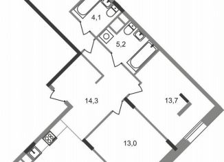 Продажа 3-комнатной квартиры, 86.1 м2, Московская область