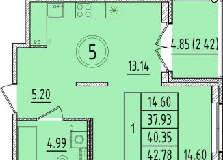 Продаю 1-ком. квартиру, 37.9 м2, Санкт-Петербург