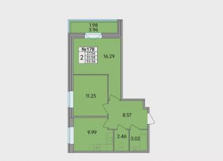 Продаю 2-ком. квартиру, 53.6 м2, Ленинградская область