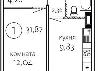 Продам 1-ком. квартиру, 31.9 м2, Челябинская область