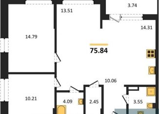 2-ком. квартира на продажу, 75.8 м2, Воронеж, Коминтерновский район