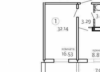 Продается 1-комнатная квартира, 32.1 м2, Челябинская область