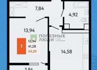 Продажа 1-ком. квартиры, 43.2 м2, Новороссийск, Мысхакское шоссе, 59Д