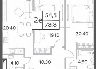 Продажа 2-комнатной квартиры, 78.8 м2, Москва, проспект Генерала Дорохова, вл1к1, ЖК Вилл Тауэрс