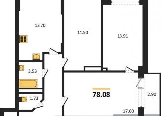 3-комнатная квартира на продажу, 78.1 м2, Воронеж, Покровская улица, 19