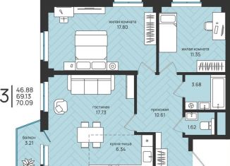 Продам 3-комнатную квартиру, 70.1 м2, Архангельская область