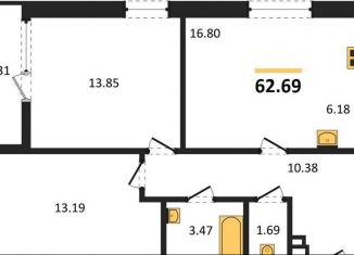 Продажа 2-ком. квартиры, 62.7 м2, Новосибирск, улица Краузе, 31