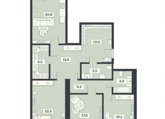 3-ком. квартира на продажу, 124.9 м2, Москва, метро ВДНХ, Староалексеевская улица, 5А