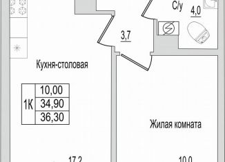 Продам 1-комнатную квартиру, 36.3 м2, Псковская область, улица Героя России Досягаева, 6