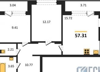 2-комнатная квартира на продажу, 57.3 м2, Воронеж, Левобережный район, Ленинский проспект, 108А