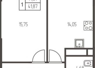 Продам 1-комнатную квартиру, 41.9 м2, Ивантеевка