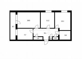 Продажа 3-ком. квартиры, 64.6 м2, поселок Петровский, Октябрьская улица, 33