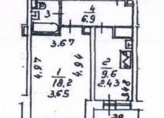 Однокомнатная квартира в аренду, 38.1 м2, Москва, Краснопрудная улица, 13, метро Комсомольская