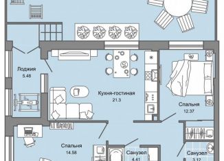 Продажа 3-ком. квартиры, 87 м2, Кировская область, улица Дмитрия Козулева, 1