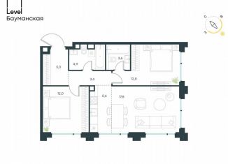 Продается 3-комнатная квартира, 65.1 м2, Москва, Басманный район