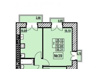 Продается 2-ком. квартира, 56.3 м2, Ярославль, Фрунзенский район