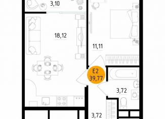 Продается однокомнатная квартира, 39.8 м2, Рязань, улица Земнухова, 2