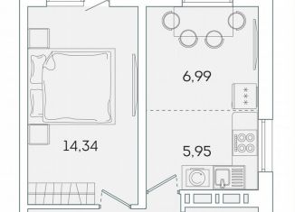 Продажа однокомнатной квартиры, 37.9 м2, Мурино, Екатерининская улица, 11