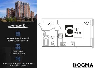 Продается квартира студия, 23 м2, Краснодар, Прикубанский округ