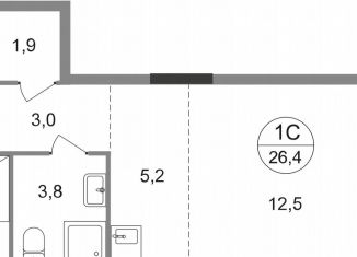 Продаю квартиру студию, 26.4 м2, Московский, Центральная площадь