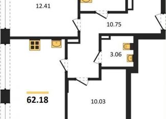 Продается двухкомнатная квартира, 62.2 м2, Воронежская область