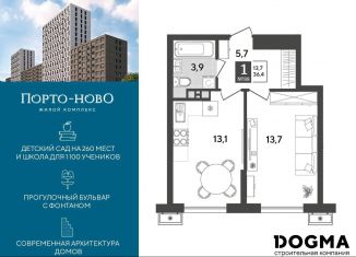 Продам однокомнатную квартиру, 36.4 м2, Новороссийск