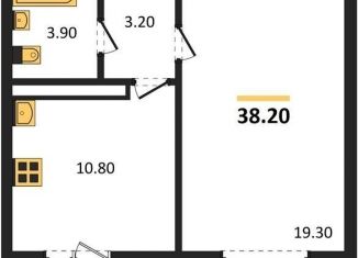 Продам однокомнатную квартиру, 38.2 м2, Воронеж, улица Шидловского, 28