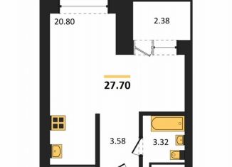 Продаю квартиру студию, 27.7 м2, Воронеж, Центральный район, Транспортная улица, 58