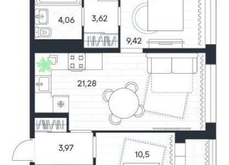 Продажа двухкомнатной квартиры, 59.7 м2, посёлок Петровский, посёлок Петровский, 1