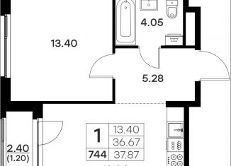 1-комнатная квартира на продажу, 37.9 м2, Владимир, Тракторная улица, 43, Октябрьский район