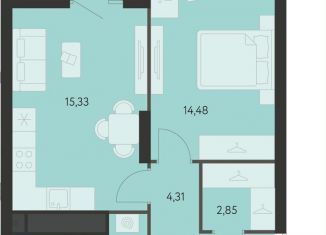 Продается 1-комнатная квартира, 47.9 м2, Екатеринбург, метро Чкаловская