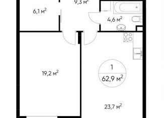 Продается 1-ком. квартира, 62.9 м2, рабочий посёлок Заречье, ЖК Резиденции Сколково, Мещерский бульвар, 2
