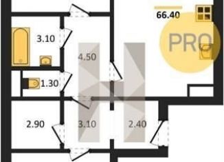 Продаю 2-ком. квартиру, 66.4 м2, Воронеж, улица Фёдора Тютчева, 105, Железнодорожный район