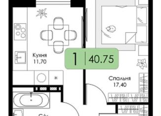 Продажа 1-ком. квартиры, 40.8 м2, Смоленск, Ленинский район