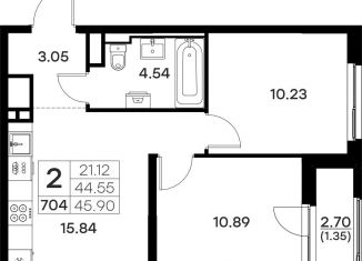 Продам двухкомнатную квартиру, 45.9 м2, Владимир, Тракторная улица, 43