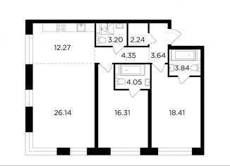 Продам 3-ком. квартиру, 94.5 м2, Москва, жилой комплекс Форивер, 9