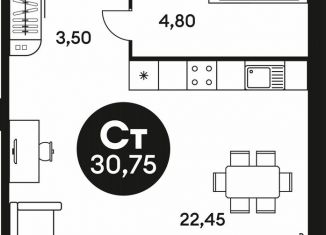 Продажа квартиры студии, 30.8 м2, Ростовская область, Красноармейская улица, 254