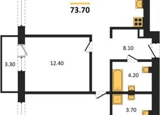 Продажа 2-комнатной квартиры, 73.7 м2, Новосибирск